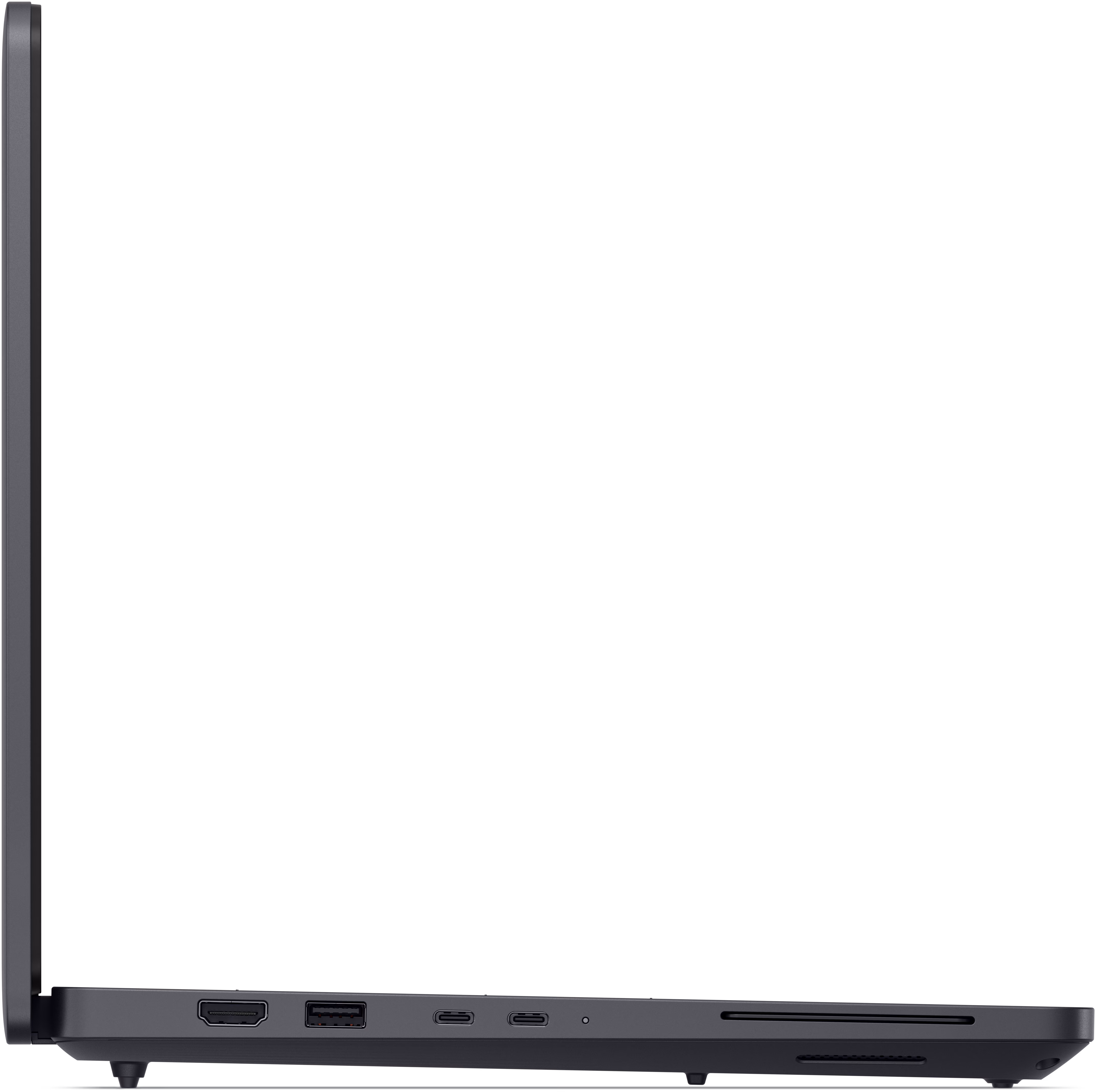 Dell Pro Max 14 Laptop — zadná strana s napájacím konektorom a Thunderbolt portami