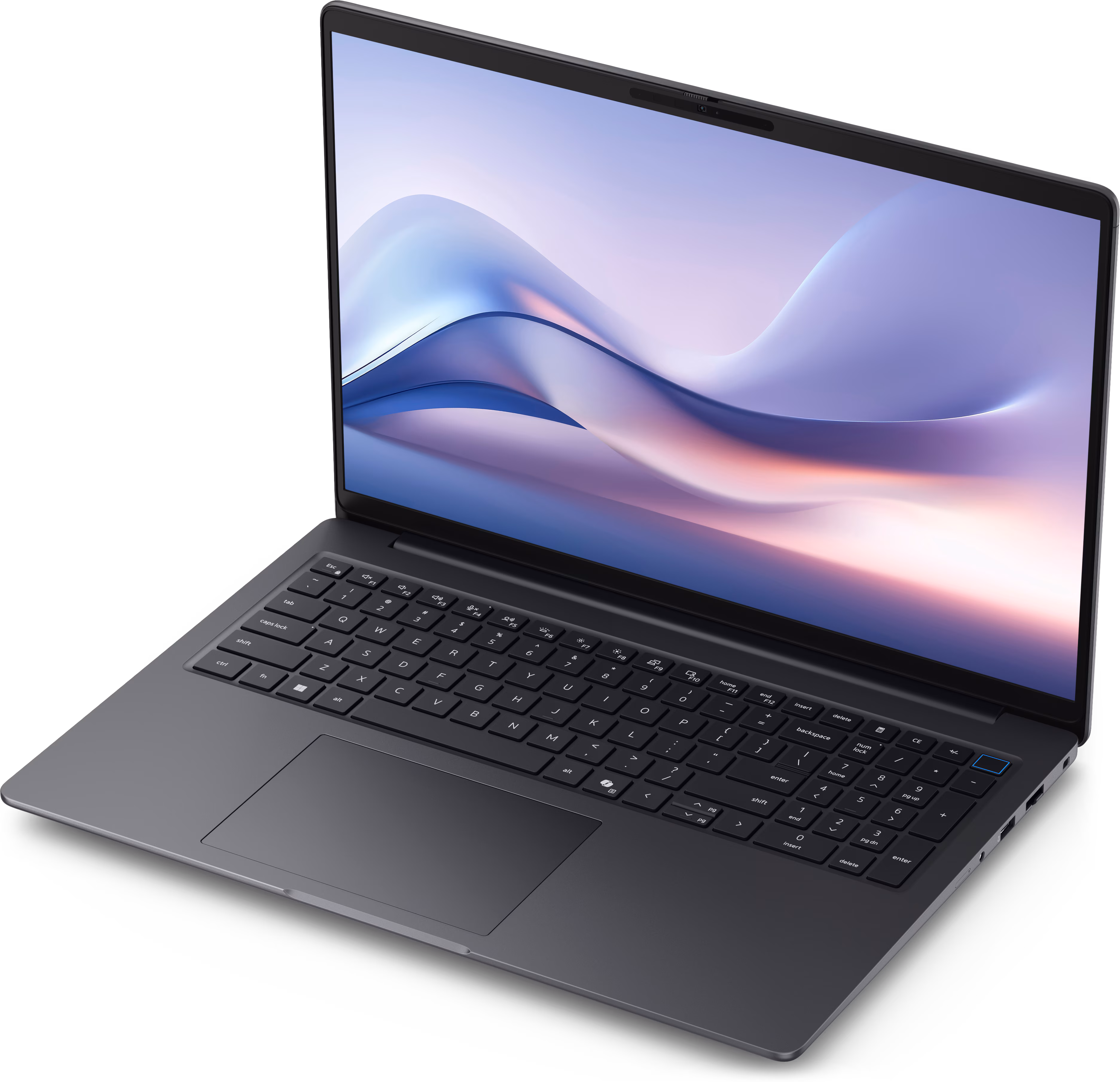 Dell Pro Precision 5 Series 16S Laptop (Intel) — pohľad zhora na prémiové šasi a veko displeja