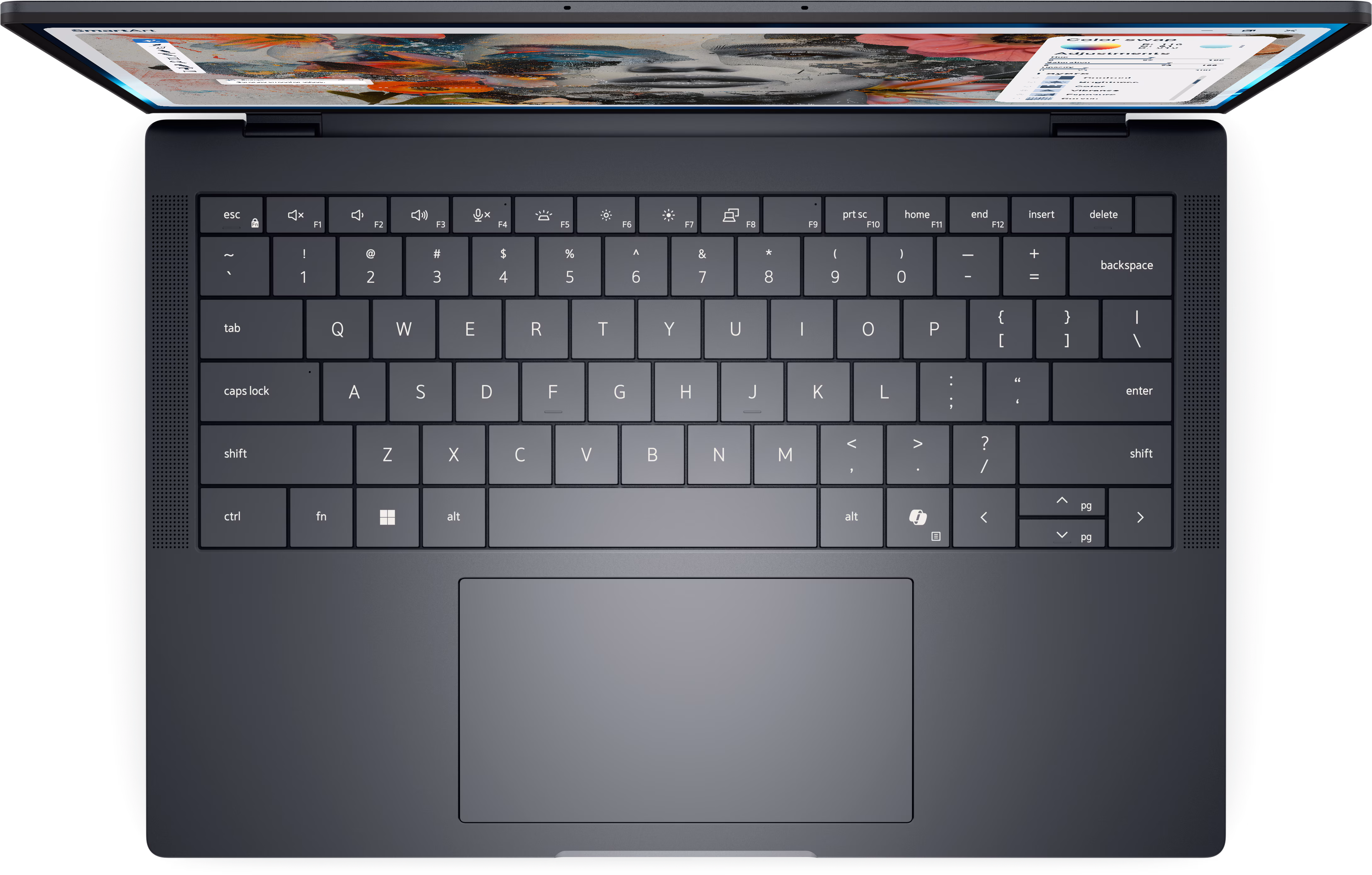 Dell Pro Precision 7 Series 14 Laptop — otvorený notebook v pracovnom uhle 45 stupňov