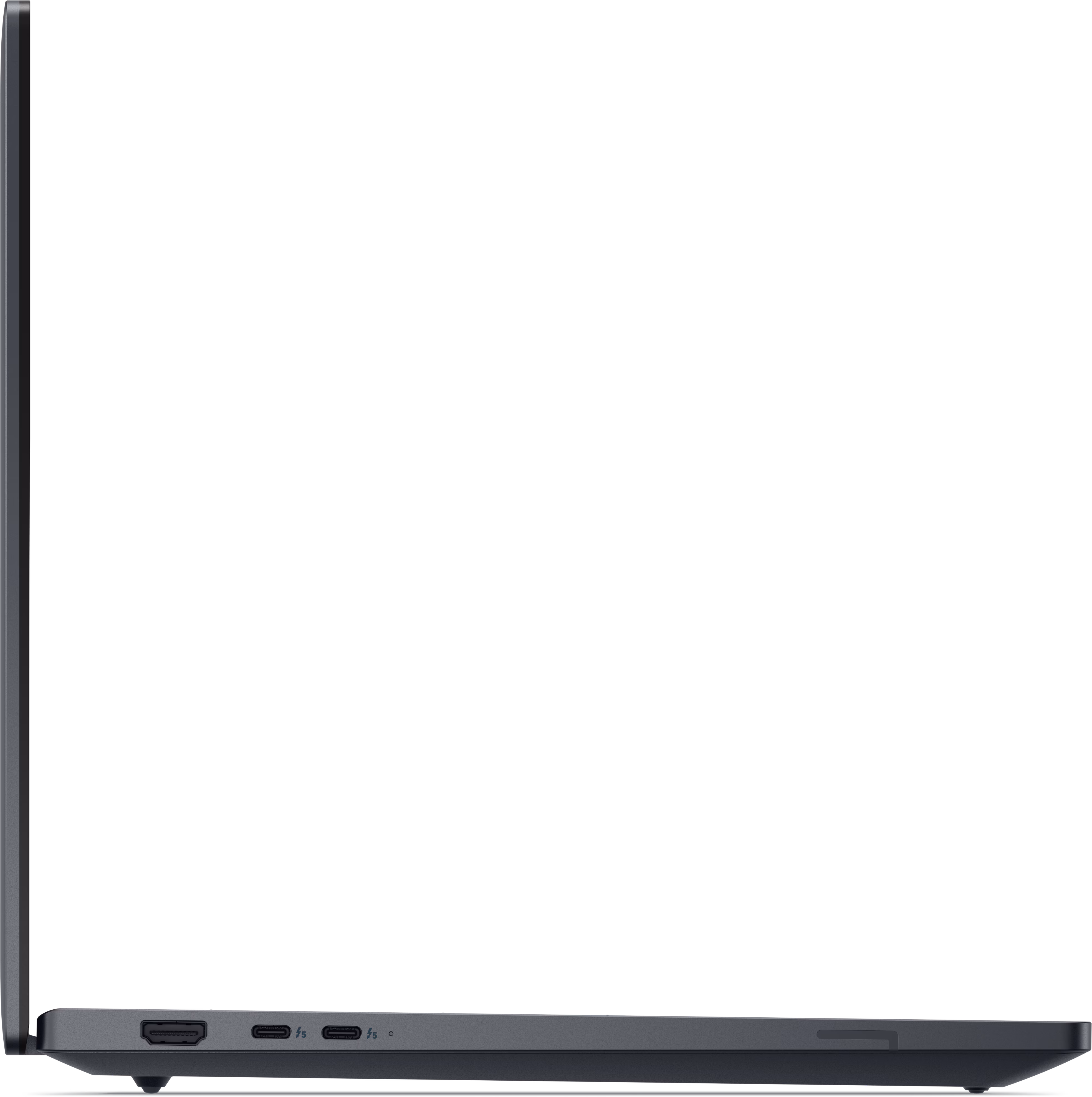Dell Pro Precision 7 Series 16 Laptop — zadná strana s napájacím konektorom a Thunderbolt portami