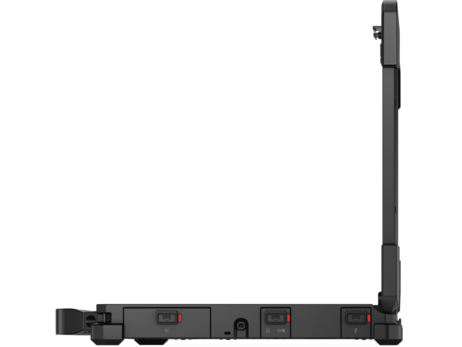 Dell Pro Rugged 13 Laptop — detail pántov displeja a tenkých rámikov
