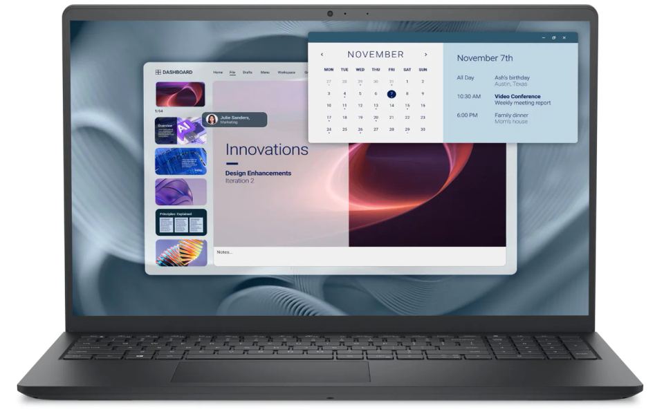 Dell Pro 15 Essential/PV15250/3-100U/15,6"/FHD/8GB/512GB/Intel int/W11P/Black/3R NBD (1X3CV) — pohľad 1 | Originálny Dell produkt