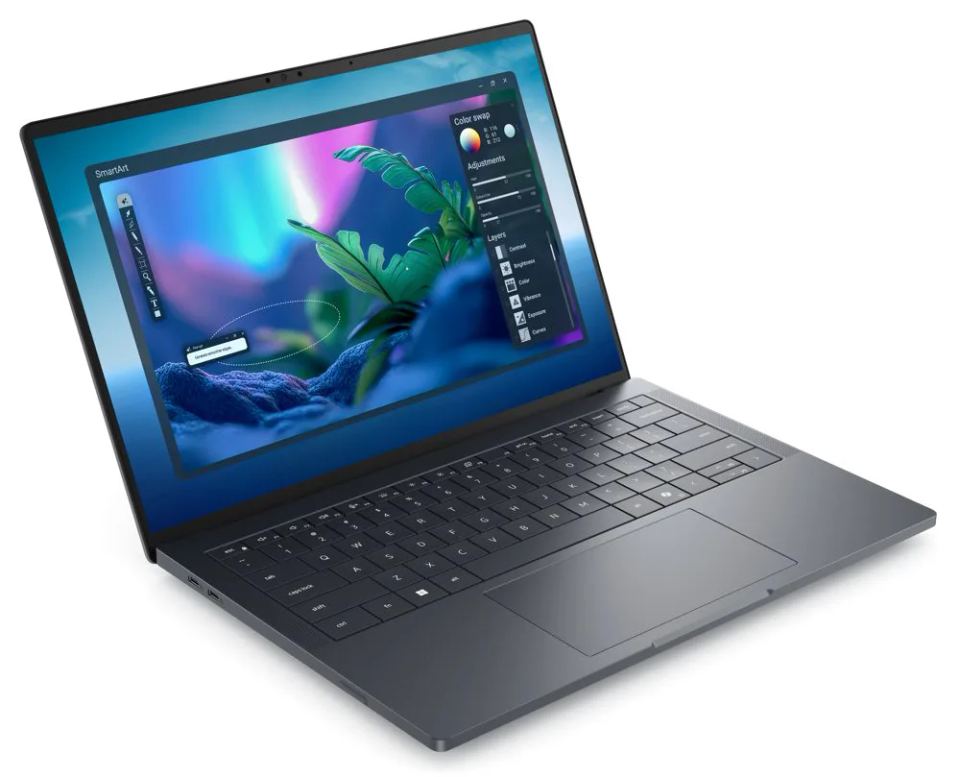 DELL Pro Max Premium 14 MA14250/ Ultra 7-265H/32GB/1TB SSD/14" FHD+/RTX PRO 1000 8GB/FPR/W11Pro/vPro/3Y PS/bez adaptéru – Detail klávesnice s čítačkou odtlačkov prstov