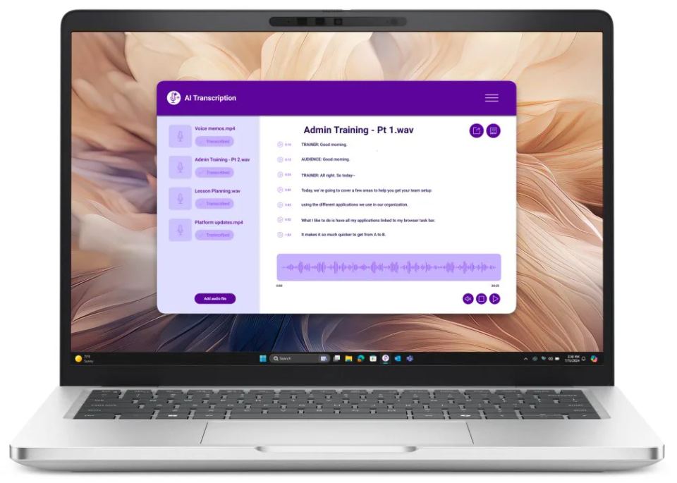 DELL Pro 13 Plus PB13250/ Ultra 7 268V/ 32GB/ 512GB SSD/ 13.3" FHD+/ FPR/ W11Pro/ vPro/ přípr.WWAN/3Y PS NBD/ bez adapt. – Detail klávesnice s čítačkou odtlačkov prstov