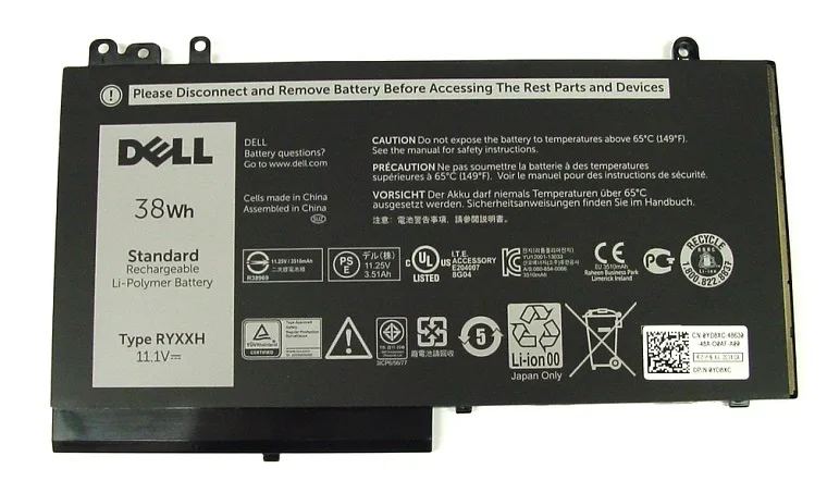 Dell Batéria 3-cell 38W/HR LI-ON pre Latitude 3100,3150,3160,E5250,E5450,E5550 (P/N: 451-BBLJ) Dell Batéria 3-cell 38W/HR LI-ON pre Latitude 3100,3150,3160,E5250,E5450,E5550 (451-BBLJ) — pohľad 1 | Originálny Dell produkt
