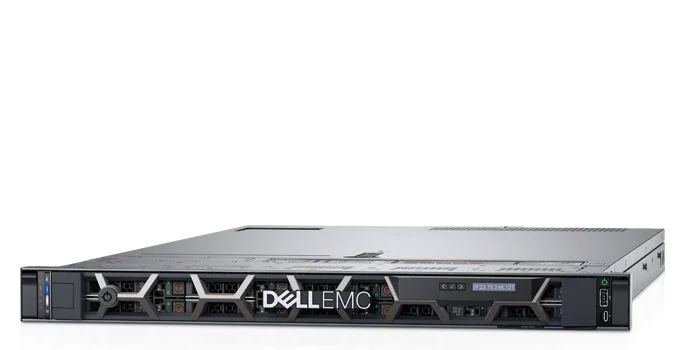 DELL PowerEdge R470/ 8x 2.5"/ Xeon 6507P/ 1x 32GB/ 480GB SSD/ H965i/ iDRAC 10 Ent. 17G/ 2x 1100W/ 2x GLAN/3Y Basic – Predný panel servera Dell PowerEdge R470