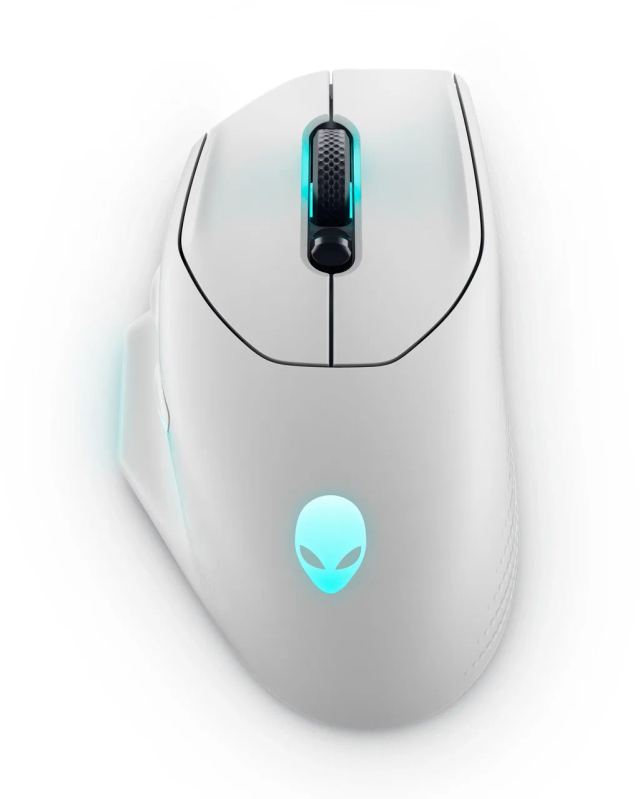 Dell Alienware 620M/Herná/Optická/Pre pravákov/26 000 DPI/Drôtová+bezdrôtová/Biela (545-BBFC) — originálny produkt Dell
