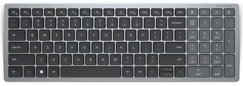 Dell bezdrôtová klávesnica KB740 US (P/N: 580-AKOX) Dell bezdrôtová klávesnica KB740 US (580-AKOX) — pohľad 1 | Originálny Dell produkt