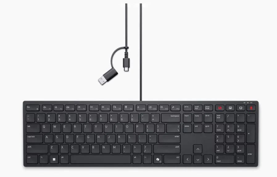 Dell drôtová klávesnica KB525C UA USB/USB-C (P/N: 580-BBTG) Dell drôtová klávesnica KB525C UA USB/USB-C (580-BBTG) — pohľad 1 | Originálny Dell produkt