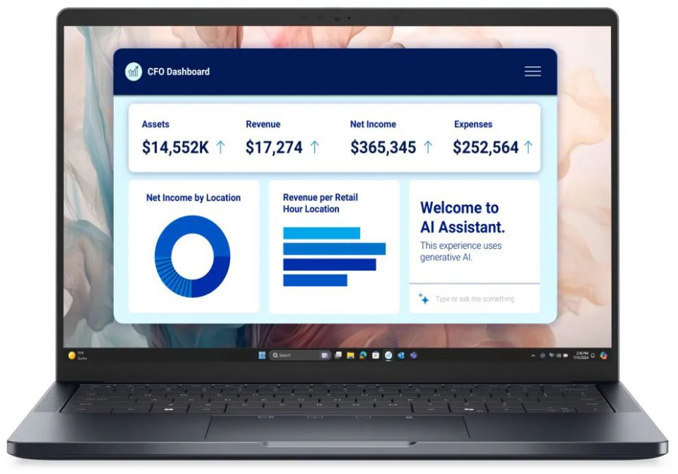 DELL Pro 14 Premium PA14250/ Ultra 7 268V/ 32GB/ 512GB SSD/ 14" FHD+/ FPR/ W11Pro/ vPro/ 3Y PS NBD on-site/ bez adaptéru – Detail klávesnice s čítačkou odtlačkov prstov