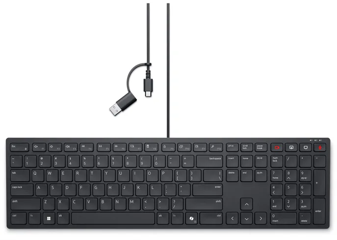 Dell Pro Wired Collaboration Keyboard - KB525C - Czech/Slovak (QWERTZ) (P/N: KB525C-CS-EMEA) Dell Pro Wired Collaboration Keyboard - KB525C - Czech/Slovak (QWERTZ) (KB525C-CS-EMEA) — pohľad 1 | Originálny Dell produkt