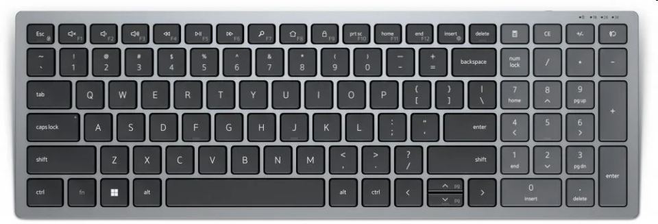 DELL KB740 bezdrôtová klávesnica CZ/SK (P/N: KB740-GY-R-CSK) DELL KB740 bezdrôtová klávesnica CZ/SK (KB740-GY-R-CSK) — pohľad 1 | Originálny Dell produkt