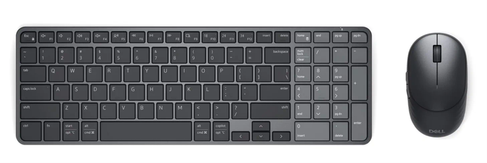 Nabíjateľná kompaktná klávesnica a myš Dell Pro 7 – KM746 – Czech/Slovak (KM746-BLK-CSK) — pohľad 1 | Originálny Dell produkt