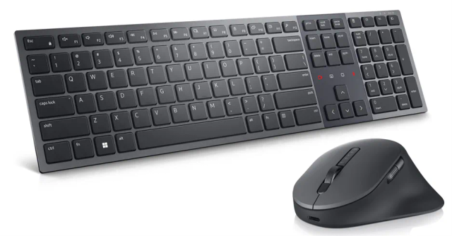 Klávesnica a myš pre spoluprácu Dell Premier - KM900 - US medzinárodná angličtina (QWERTY) - podsvietená (KM900-GR-INT) — originálny produkt Dell