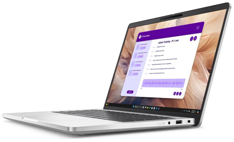 DELL Pro 14 Plus PB14250 Touch/ Core 5 120U/ 16GB/ 512GB SSD/ 14" FHD+ dotykový/ US KB/ W11Pro/ 5Y PS+ NBD on-site – Profil a rozloženie portov notebooku Dell Pro 14 Plus