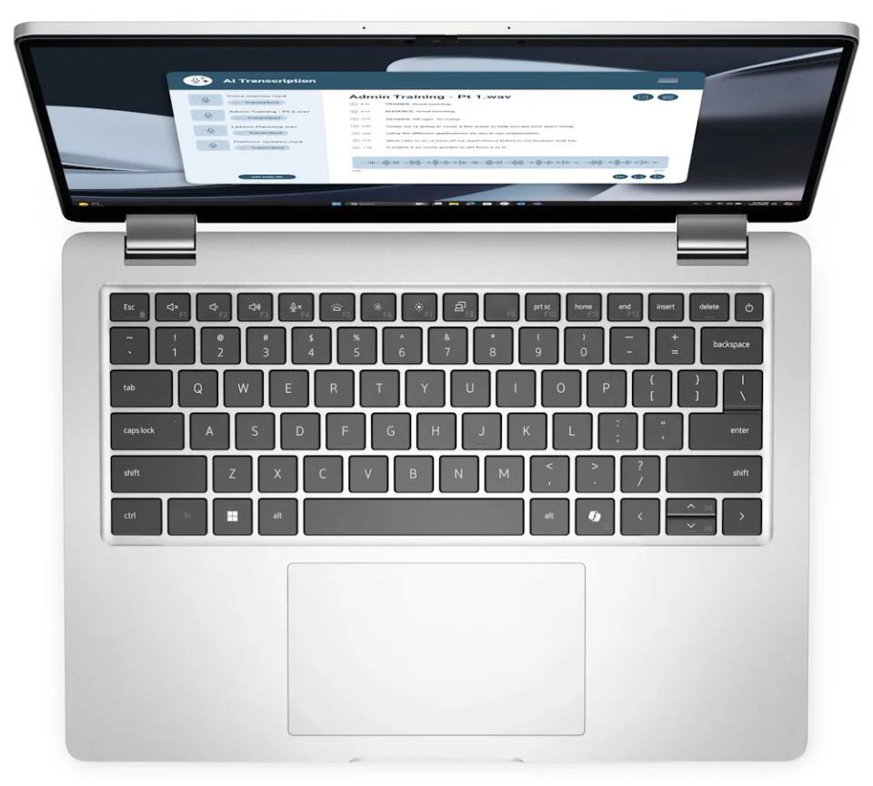 DELL Pro 14 Plus PB14255/ AMD Ryzen AI 7 350/ 32GB/ 1TB/ 14" FHD+/ W11Pro/ přípr.WWAN/ 3Y PS on-site – Detail displeja a klávesnice Dell Pro 14 Plus