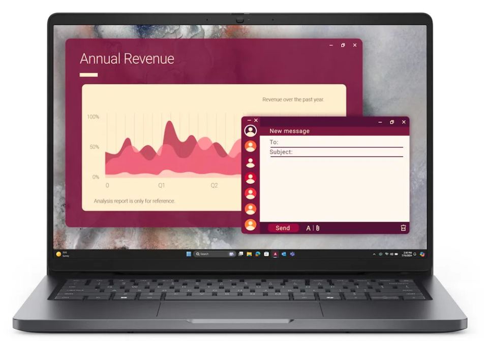 DELL Pro 14 PC14255/ AMD Ryzen 5 220/ 8GB/ 512GB SSD/ 14" FHD+/ FPR/ W11Pro/ 3Y PS on-site – Detailný pohľad na šasi Dell Pro 14